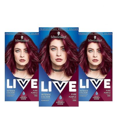 Schwarzkopf Live Hair Color 086 Pure Purple - 3 kpl pakkaus 086 Puhdas violetti - x3