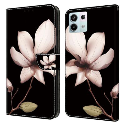 Xiaomi Redmi Note 13 Pro 5G / Poco X6 5G -kotelolle 3D-kuvio käännettävä lompakko PU-nahkainen puhelimen kansikukka Vaaleanpunainen