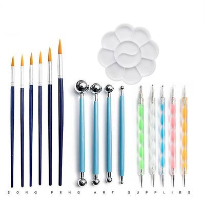 16 Pcs mandala maleri værktøj skabelon diy graffiti kunst søm forsyninger på42