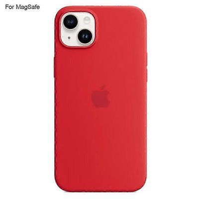 IPhone 14 -koteloon, joka on yhteensopiva Magsafe-nestemäisen silikonipuhelimen takakannen kanssa [induktio-popover] - Li Punainen