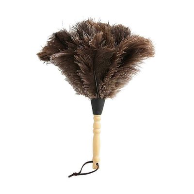 Feather Duster Soft Antistaattinen ympäristöystävällinen pestävä kierrätettävä puhdistus strutsi hiukset puinen kahva pörröinen duster kotiin A