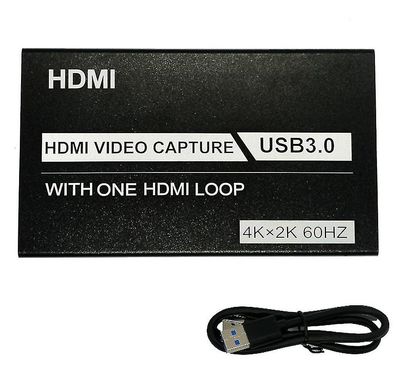 Coosilo 4k Usb3.0 Hdmi Video Capture med en Hdmi Loop med lydmikrofon spil Live
