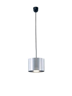 Inspired Lighting Dako Black Loft Vedhæng 1 Light E27 med 200 x 150mm Metallic Chrome Cylinder Skærm