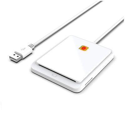 Bærbar USB 2.0 Smart Card Reader Id bankkortleser kortspor design kompatibel med Windows Linux, wh