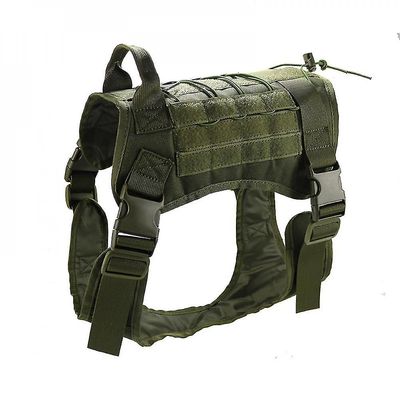 Mikasa Taktisk Hund Strap Nylon Håndtag Ikke spænding justerbar Uddannelse Strap Pet Arbejde Vest Grøn XL