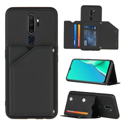 Gangxun Case For Oppo A9/a5 2020 Vintage Cuir Cover Læderetui Kofanger - Noir