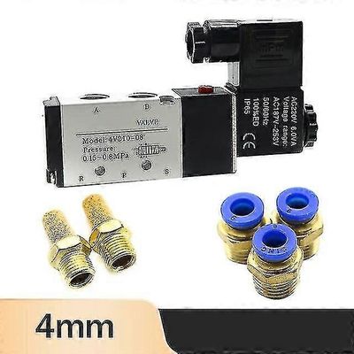 Pneumaattinen magneettiventtiili 4V210-08 5/2-tie ilmakaasun ohjaus 220V 12V 24V 4-12mm liittimet PC 4mm liittimet DC24