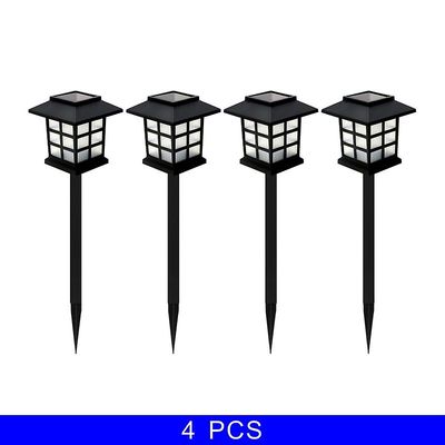 Landskab Vandtæt Udendørs Yard Led Plænelampe Solar Pathway Lights Hvid 4PCS