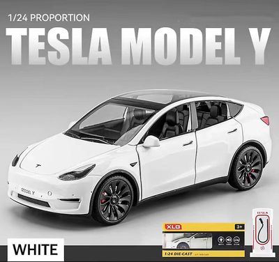 Toy Cars Mini Auto 1:24 Simulation Tesla Model Y Suv Alloy Biler Legetøj Trykstøbte køretøjer Metal Model Bil Dekoration For Børn Gave Boy Toy Hvid...