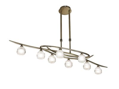 Inspired Lighting Loop Teleskop 8 Light G9 ECO Line, Antik Messing