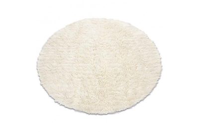 RugsX Flokati WOOLEN cirkel beige circle 140 cm