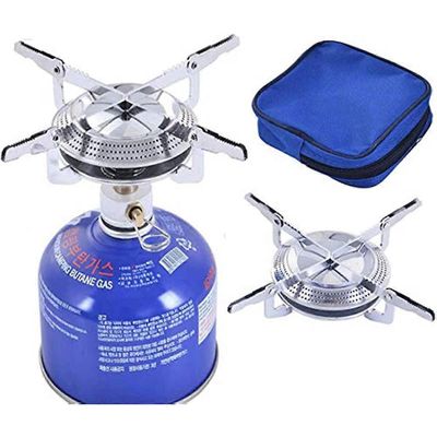 HANGYAN Camping kaasuliesi Kannettava minitasku Yksiosainen kaasupoltin Ruoanlaitto Taitettava poltin Titaani Camping Keittoastiasarja ulkona pikni...
