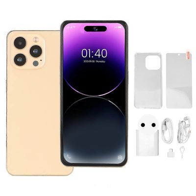 i15 Pro Max älypuhelin 6.6in matkapuhelin 3G verkko avata 4GB 64GB WiFi 5MP 13MP 2520x3200 OTG 7800mAh matkapuhelin 100?240V EU-pistoke kulta