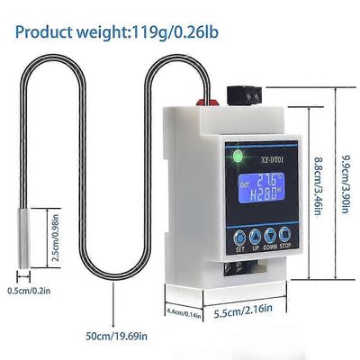 Xy-dt01 digitaalinen lämpötilansäädin -40-110C digitaalinen mikro digitaalinen termostaatti LCD-näytöllä ja vedenpitävällä anturilla