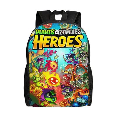 Plants Vs Zombies -reput pojille tytöille, sarjakuvamaiset kannettavat laukut Kevyt kestävä reppu Koululaukku teini-ikäisille Ala-asteen yläkoulun ...