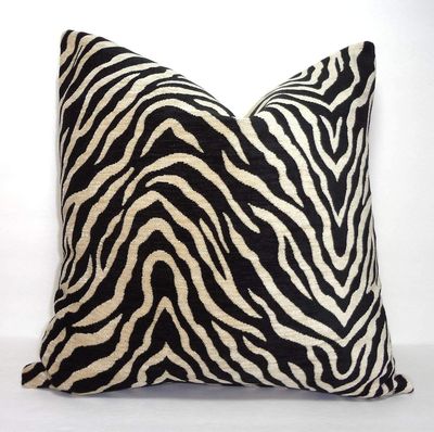 Xqday Sort Tan Zebra Print pudebetræk kaste pude dekorative sort flokkede zebra