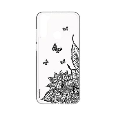 Crazy Kase Hull For Xiaomi Redmi Note 8t Soft Mandala blomst og sort sommerfugl