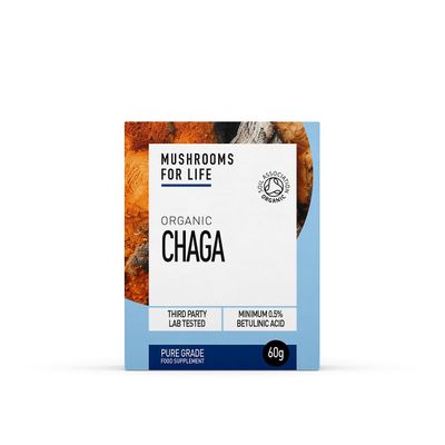 Mushrooms4Life Svamp 4 liv ekologiskt chagapulver 60g