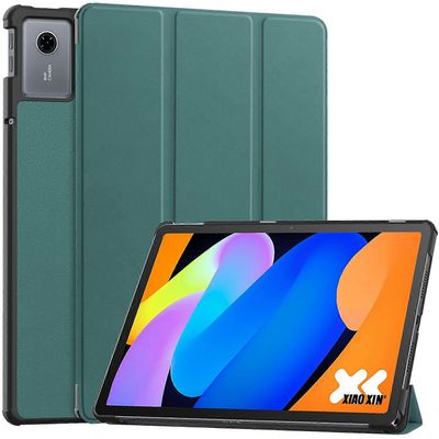 Lenovo Idea Tab Tablet (TB336ZU TB336FU) Xiaoxin Pad 11 2025 -kotelolle Pudotusta estävä nahkateline Ta Tummanvihreä Blackish Green