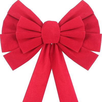 Christmas 6 kpl isoja punaisia samettisia joulurusetteja seppelekoristeisiin