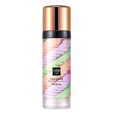 Tri-color Makeup Primer Facial Base Cream Fuktighetsgivende Cncealer Contouring Brightening B 40g