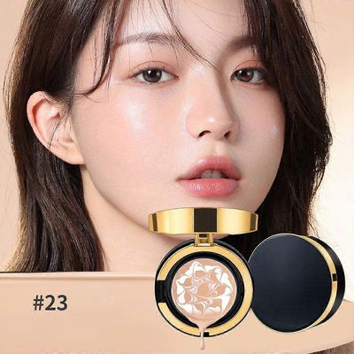 Air Cushion BB Cream, pitkäkestoinen vedenpitävä meikkivoide kosteuttava peitevoide kevyt kirkastava tyyny naisille tyttö Luonnollinen väri