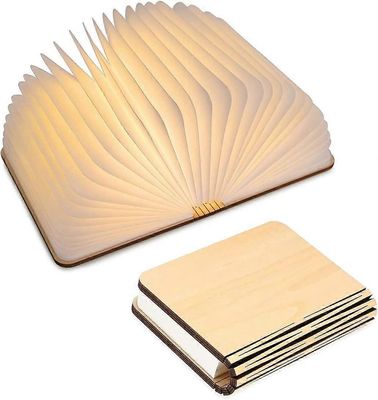 Augro Puinen LED-kirjalamppu, joululahjaidea, taitettava ja magneettinen kirjalamppu, USB ladattava LED-paperilamppu, koristelamppu 2000 mAh akulla