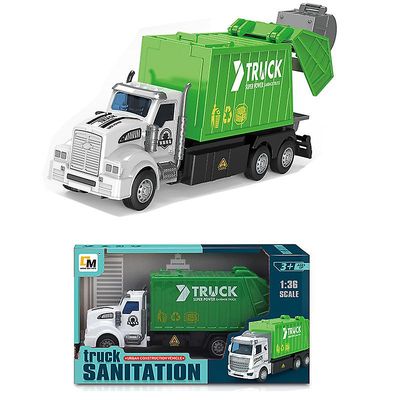 Yunshu Plast Pull Back Model Bil, Legetøj til Børn Skraldebil Sanitation