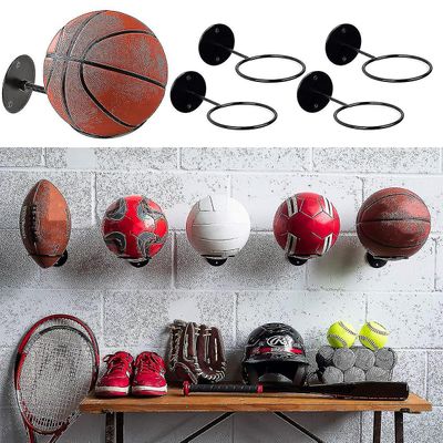 Crexa 3 stk veggmonterte ballstativer Iron Basketball Storage Display Holder Fotball Rugby Hengende stativ Plassbesparende for hjemmet Dcor Hvit 1pc