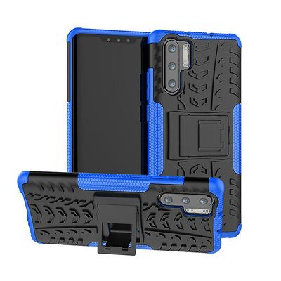 Stødsikker rustning sag for Huawei p40 med støttefod all inclusive dække blå rpc1631