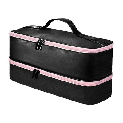 Kannettava kaksikerroksinen hiustenkuivaaja, kiharrin, suoristusrauta, hiusten säilytyspussi Kuten