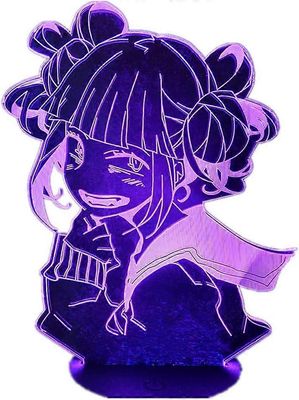 Anime led yövalo viileä himiko toga hahmo led 3D-lamppu kosketuskaukosäädin 16 värimuutokset yövalo lasten makuuhuoneen sisustus syntymäpäivälahjalelu