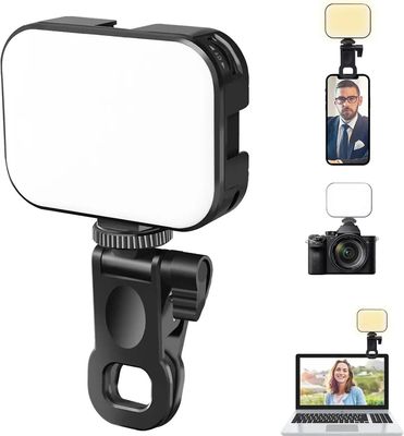 mickcara Ulanzi VL100x datakamera lys bi-farge selfie lys dimbar 2500-6500k klipp LED lys panel for smarttelefon bærbar PC Tablet