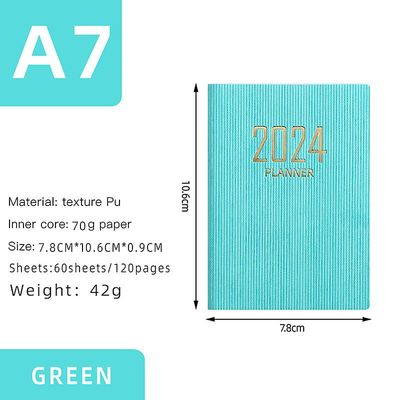 Bærbar Student Planner Book Office Note Book Household Planner Organizer Home Supply Grøn 10.6X7.8CM