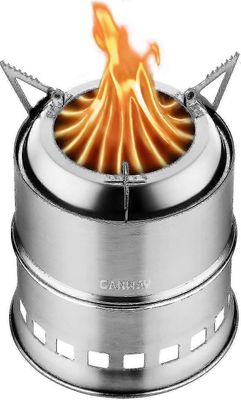 Canway-retkikeitin Mini Wood Stovebackpacking Survival Stove Tuulenpitävä liukastumista estävä kannettava ruostumattomasta teräksestä valmistettu p...