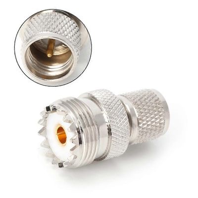 Mini UHF uros - UHF naarasliitin suora RF-liitin koaksiaalimuunninsovitin hopea