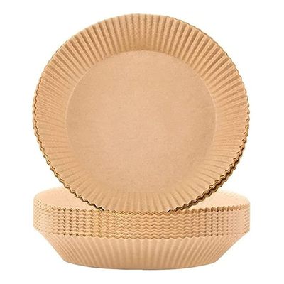 50pcs Air Fryer Engangspapir Liner Non-stick Mat Damper Round Paper Bagemåtter Brown