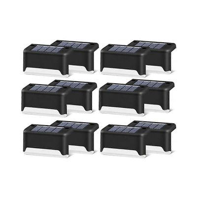 12kpl ulkoportaat aurinkovalo vedenpitävä puutarha askel lamppu aita polku piha patio puutarhan sisustus l Musta
