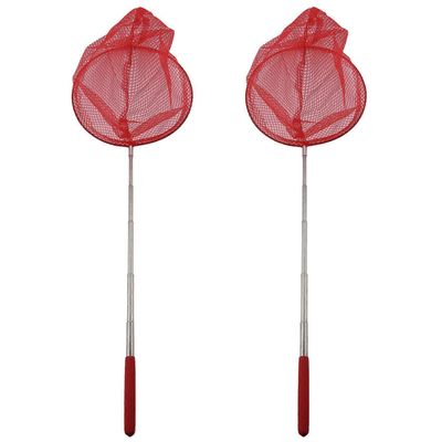 2X Ulkona pyydystäminen Perhosverkon pyydystäminen Kalaverkkopussi Ruostumattomasta teräksestä valmistettu teleskooppinen kalastusverkko T