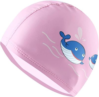 Kid Swimming Cap for alder 6-12, Pu swimming cap for piger og drenge