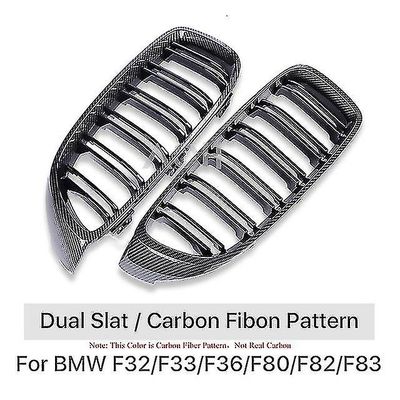 M Performance Front Bumper Nyre M4 Grille Single Slat M Style Carbon Griller For Bmw 4-serie F32 F33 F36 F80 F82 2013-2020 Dobbelt karbon utseende