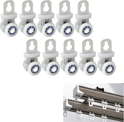 Pakkaus 10 verhokiskoa liukuva verhokisko metalli kaksi pyörää verho kisko suunta rulla hiljainen