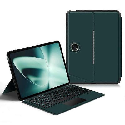 OnePlus Pad -nahkakotelolle+Bluetooth-näppäimistölle taustavalolla ohjauslevy-vihreä Monivärinen Green