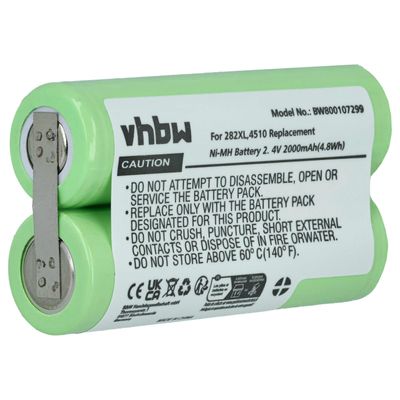 vhbw-akku, joka on yhteensopiva Philips Philishave 5890, 8885, 905, 925, HP1322, T-770 -parranajokoneiden kanssa (2000 mAh, 2,4 V, NiMH) Vihreä