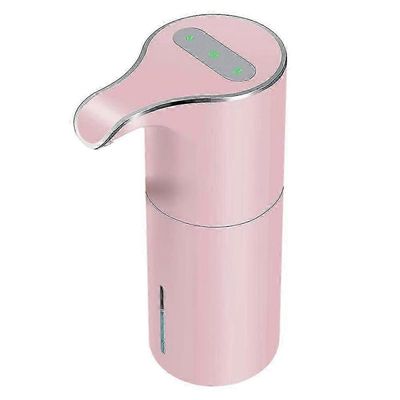 Automaattinen saippua-annostelija, kosketusvapaa vaahtoava saippua-annostelija, vedenpitävä vaahtosaippuapumpun annostelija, 450ML vaaleanpunainen