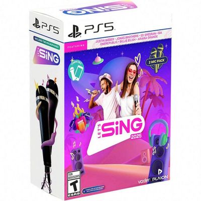 Plaion Let's Sing 2025 (2 mikrofonin paketti) Playstation 5:lle [VIDEOPELIT] Playstation 5 USA:n tuonti