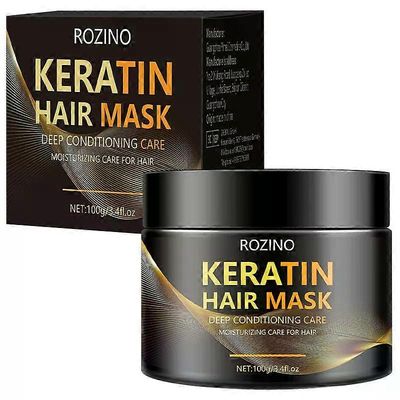 Keratin Hair Mask Deep Conditioning Treatment kuiville, vaurioituneille ja pörröisille hiuksille, risiiniöljyllä ja luonnollisilla öljyillä intensi...
