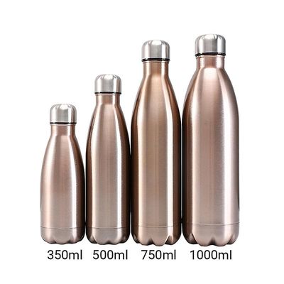 Sports Termokande rustfrit stål vakuum vandflaske Golden 750ml