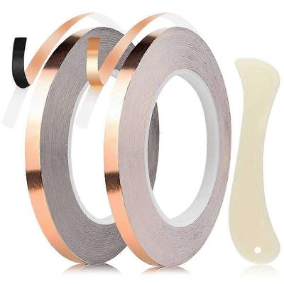 Kuparifolioteippi lasimaalauksille, 7/32 tuuman mustaselkäinen hopeaselkäinen leveä liima tee-se-itse-käsiin