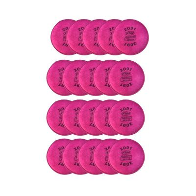 20 Pack 2091 P100 partikkelfilter kompatibel med 2091, erstatning for 6000 6200 6800 7000 ff-4 Som vist